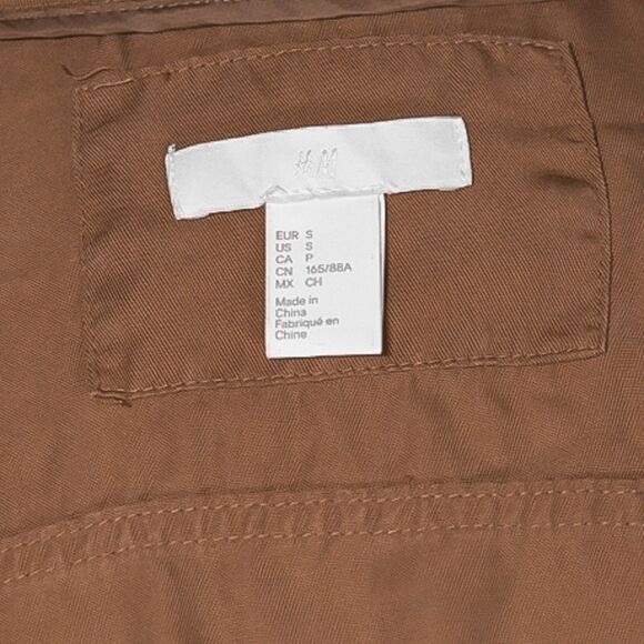 H&M Women's Brown Utility Jacket Oversized Field Cargo Twill Button Coat Small - Picture 3 of 10